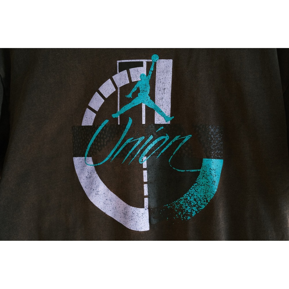 Nike Air‎ Jordan x Union LA Rare Graphic T-Shirt Black Teal M Streetwear Archive - Picture 5 of 7